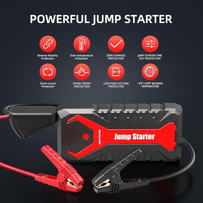 DBPOWER 3000A/80.66Wh Portable Car Jump Starter 12V Auto Lithium-Ion Battery - Image 4