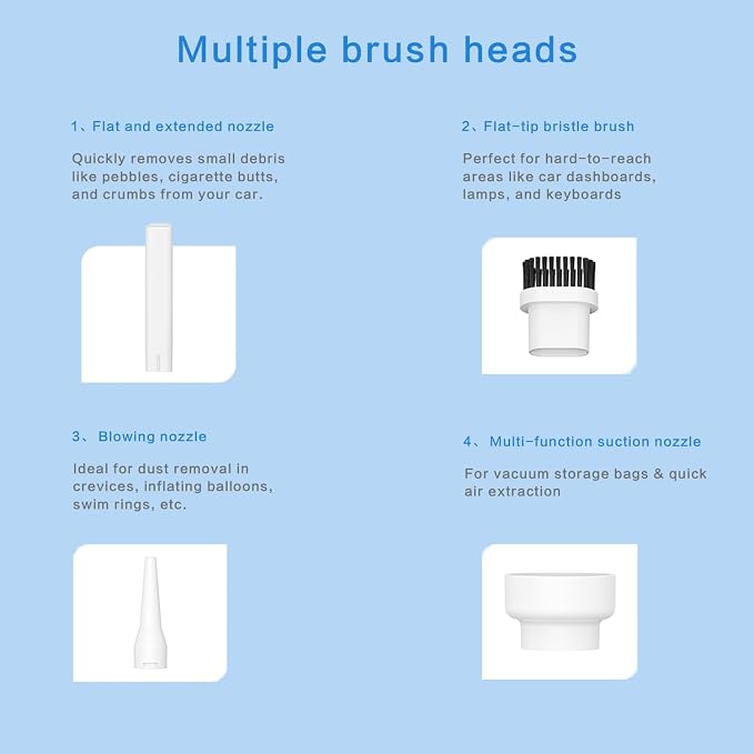 Car Vacuum Portable Handheld Vacuum Cordless Mini Cleaner Type-C Charge - Image 5