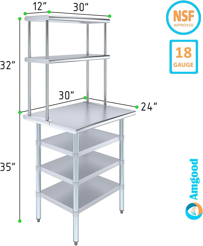 Amgood 24" x 30" Stainless Steel Work Table - Image 3