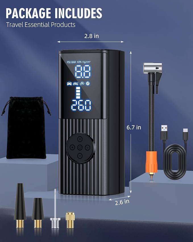 Tire Inflator Portable Air Compressor, 180PSI Portable Air Compressor - Image 8