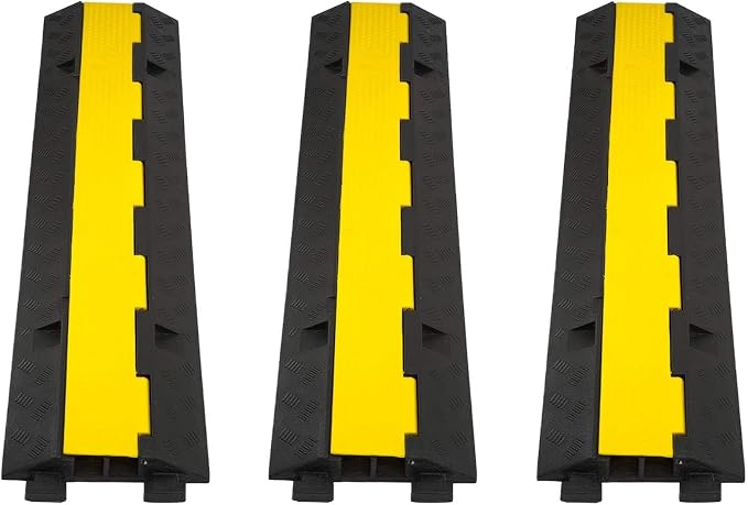CXRCY Cable Ramp 3 Pack 2 Channel 11000lbs axle Capacity Floor Cord Cable by CXRCY