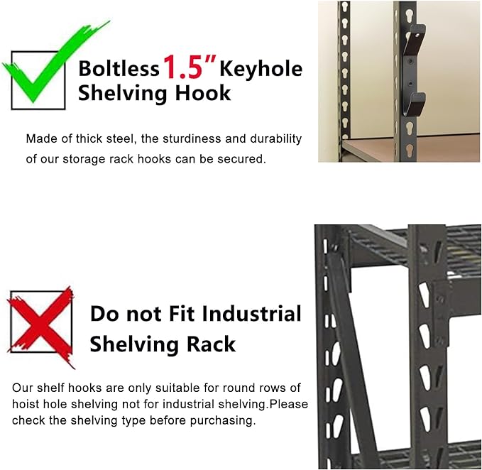 Wallmaster Boltless Shelving Hook Organizer Kit, Garage Heavy Duty Tool Storage - Image 4