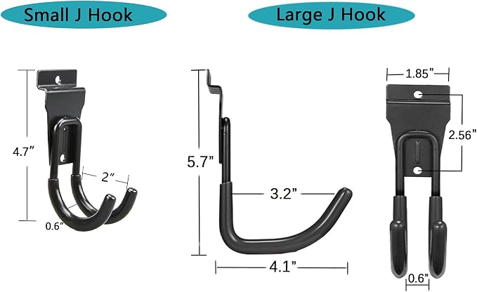 Slatwall Hooks, Garage Slatwall Accessories, 14 Pack Utility Hooks - Image 8