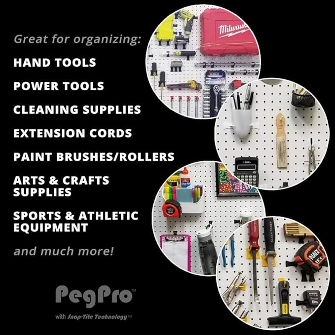 PegPro® 2" Hooks Kit for Standard “Wood Fiber” pegboard – Durable Plastic - Image 5
