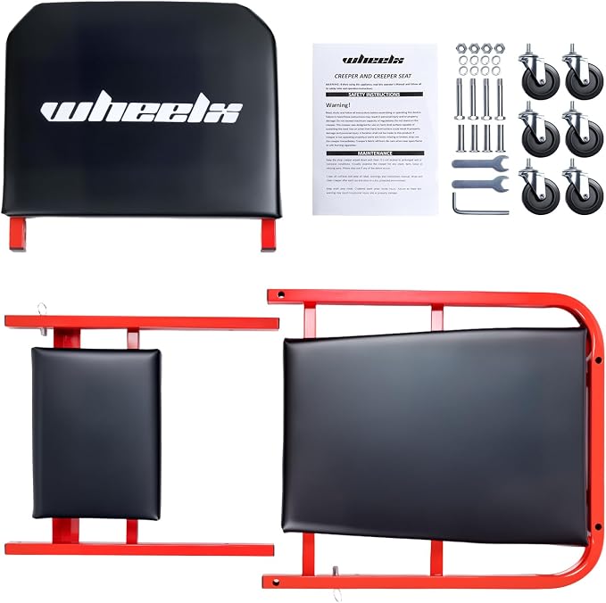 Mechanic Creeper 40inches 3-in-1 Z Seat 480lbs Capacity, Foldable Garage Chair - Image 7
