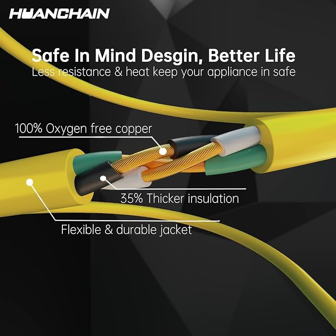 HUANCHAIN Outdoor Extension Cord 60 Foot Waterproof, 16/3 Gauge Flexible - Image 3