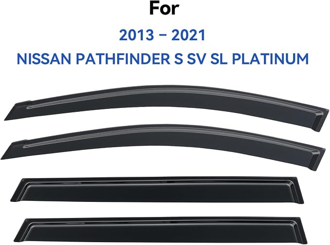 Window Visors Rain Guards for 2013-2021 Nissan Pathfinder, Out-Channel Window - Image 2