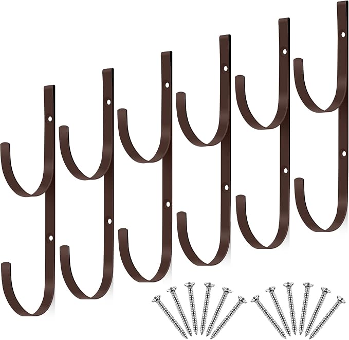 6 Pieces Pool Pole Hook Hanger Swimming Metal Brackets Pool Hook by HOTOP