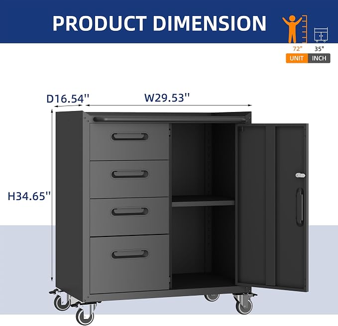 Metal Garage Storage Cabinet - Image 3