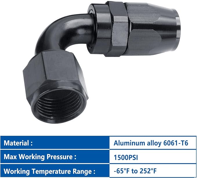 LokoCar 10AN Hose End Fitting 90 Degree Swivel - Image 3