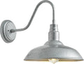 10'' Dome Outdoor Gooseneck Barn Light, Galvanized Steel Exterior Wall Lantern by GOALPLUS