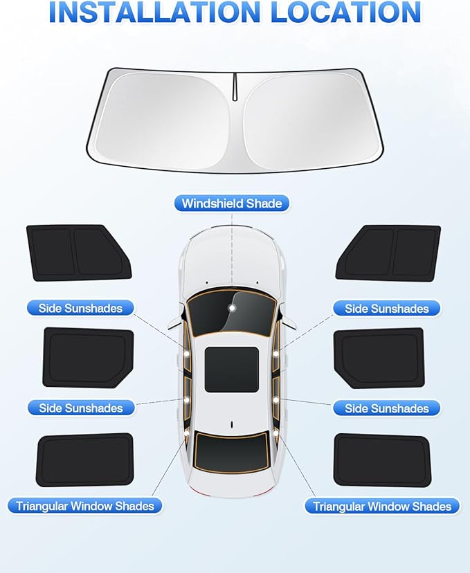 Windshield Sun Shade for 2021-2025 2026 Ford Bronco 4 Door Side Rear Window - Image 6