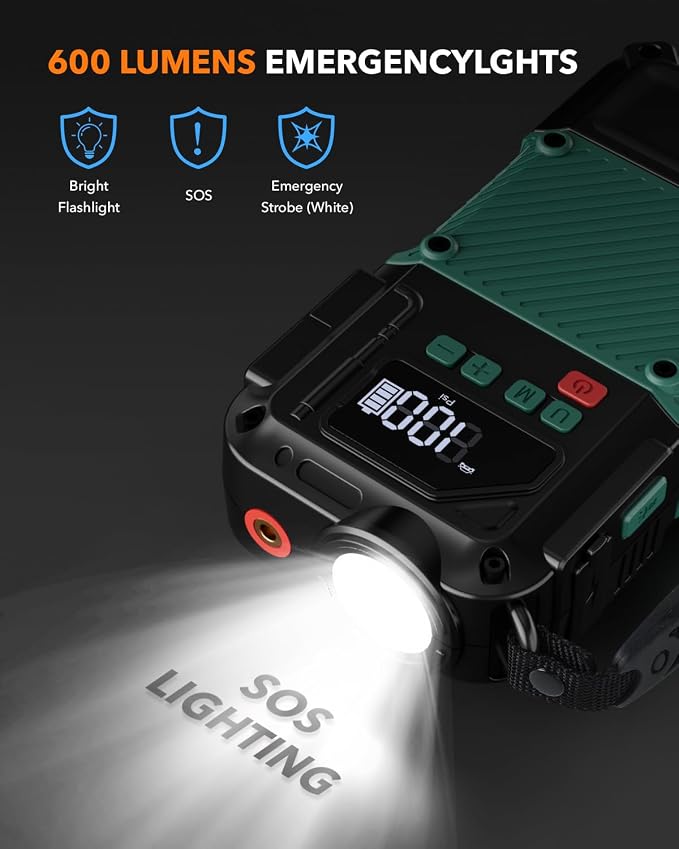 Portable Car Jump Starter with Air Compressor - Image 6