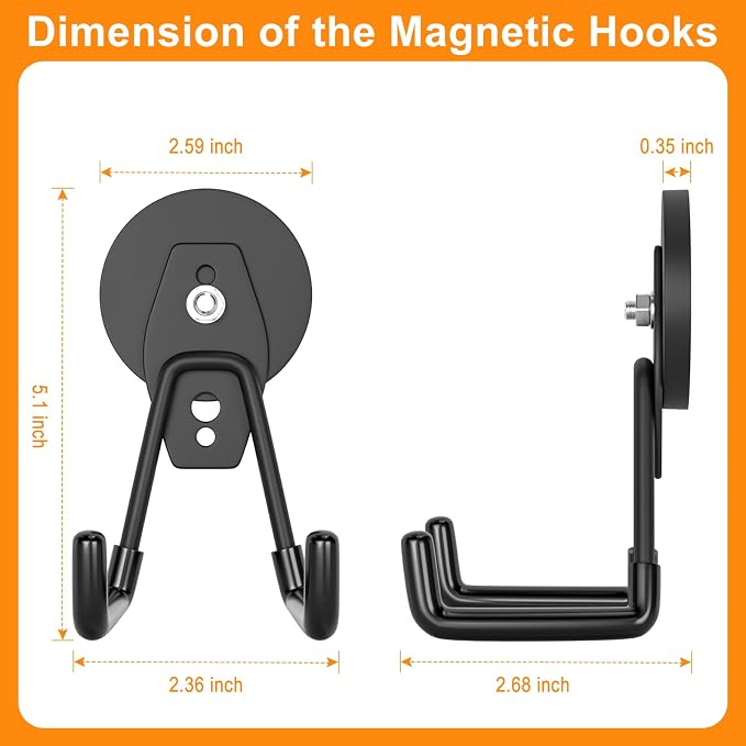ENUODA Strong Magnetic Hooks 6 Pack Large Rare Earth Magnet Hooks Heavy Duty - Image 2