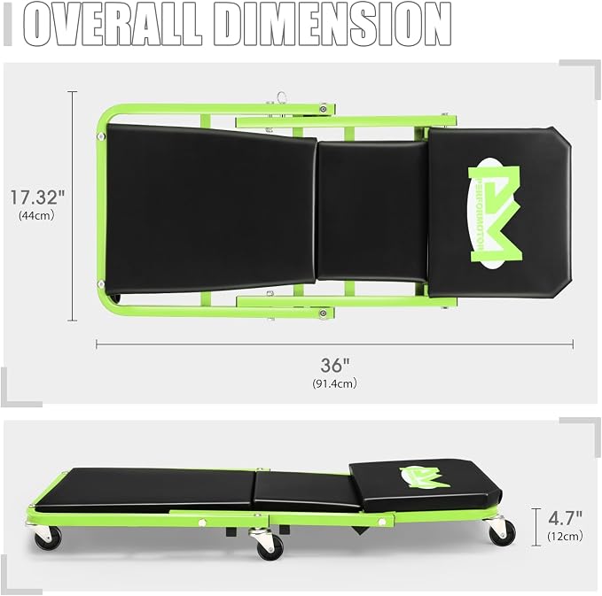 PM PERFORMOTOR 36 Inches Folding 2 in 1 Rolling Z Creeper, Adjustable Roller - Image 3