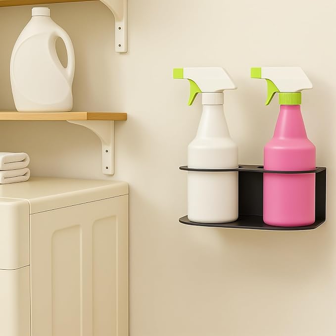 2 Pack Spray Bottle Holder Wall Mount, Metal Aerosol Spray Can Holder Rack - Image 7