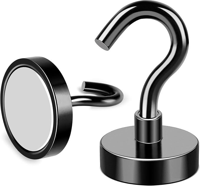 MIKEDE Magnetic Hooks, 25Lbs+ Black Heavy Duty Earth Magnets - Image 6