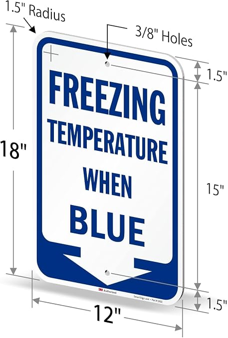 SmartSign Freezing Temperature When Blue Sign - Image 6