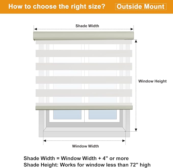Persilux Cordless Zebra Blinds for Windows Free-Stop Roller Window Shades Dual - Image 8