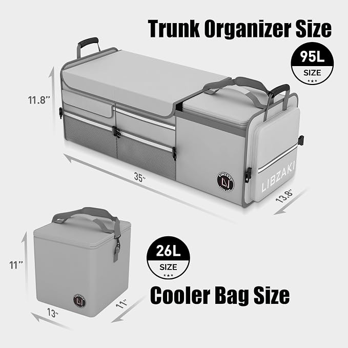 LIBZAKI Oversize 4 in 1 Car Trunk Storage Organizer - Image 6