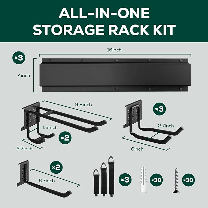 Garage Garden Tool Organizer Wall Mount, 48 Inch Garage Organizer Wall Mounted - Image 5