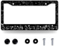 Black White Cat License Plate Frame Butterfly Floral License Plate Frames Funny by NINANMY