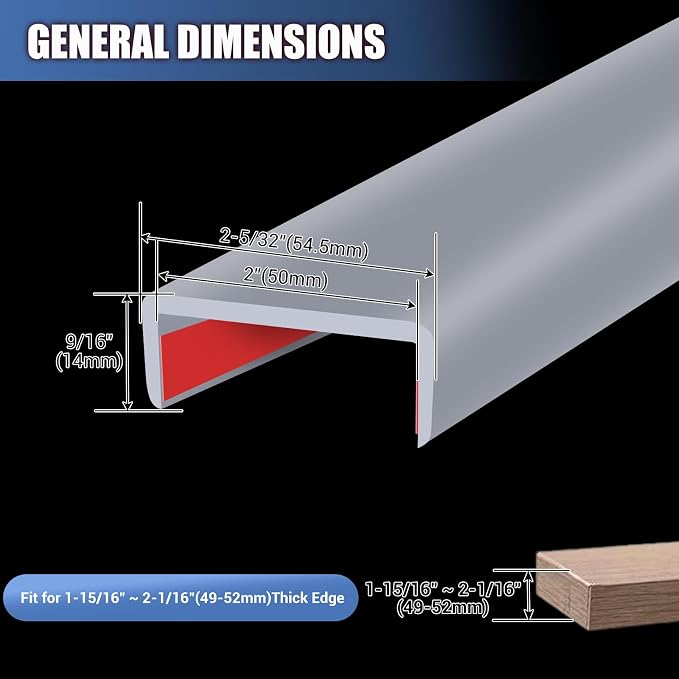 Rubber Edge Trim, Flexible Self Adhesive U Shaped Peel and Stick Edge Banding - Image 2