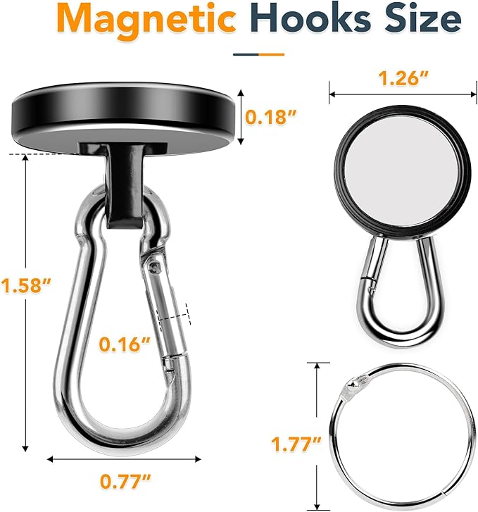 MIKEDE Magnetic Hooks Heavy Duty, 110LBS+ Strong Neodymium Magnets - Image 4