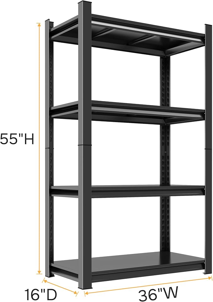 55" H Garage Shelving 2400LBS Capacity Heavy Duty Storage Shelves, Adjustable 4 - Image 3