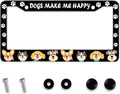 Dogs License Plate Frame, Lovely Puppies Dogs Paws Printed License Plate Holder by MIXWIT