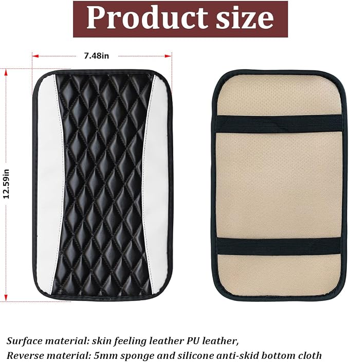 Car Center Console Cushion Pad, Universal Leather Waterproof Armrest Seat Box - Image 2