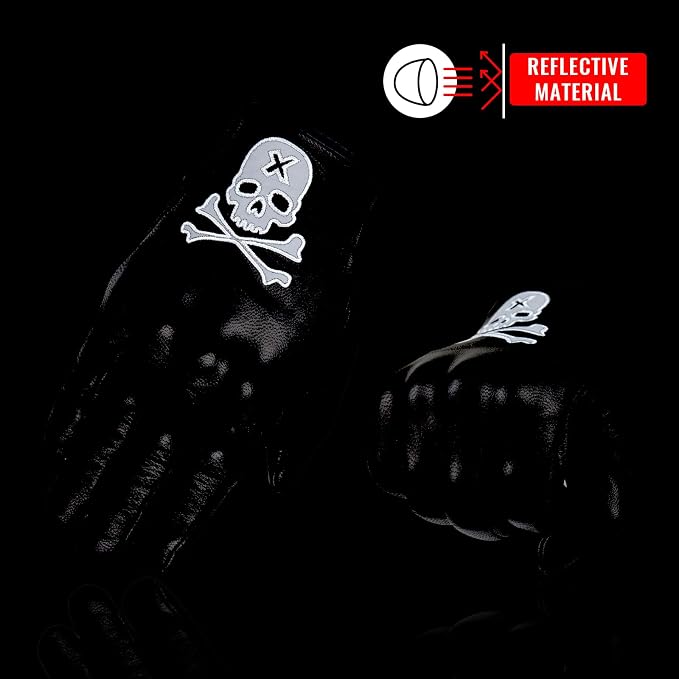 Goatskin Leather Motorcycle Motorbike Powersports Racing Gloves Reflective - Image 4