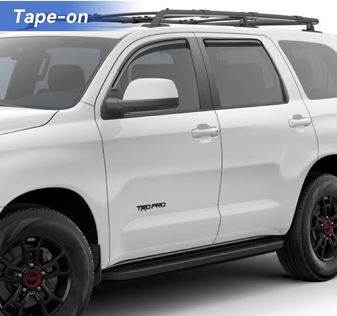 Window Visors Rain Guards for 2008-2022 Toyota Sequoia, Out-Channel Window Vent - Image 3