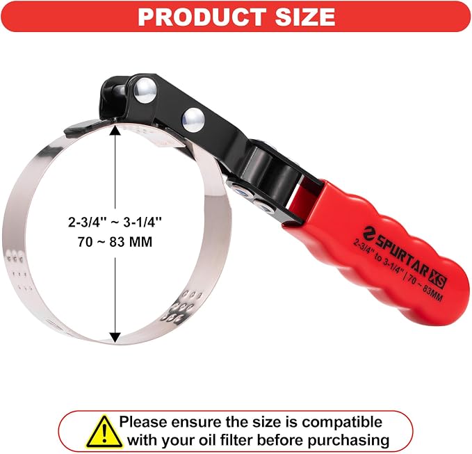 Spurtar Extra Small Oil Filter Wrench, Swivel Oil Filter Removal Tool, Fits - Image 2