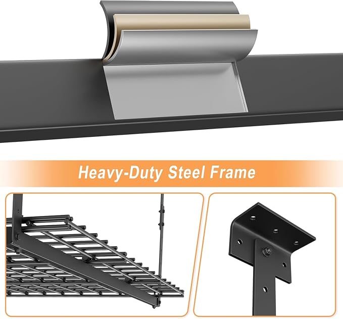 45-Inch x 45-Inch Overhead Garage Storage Rack, Heavy Duty Storage Organizer - Image 2