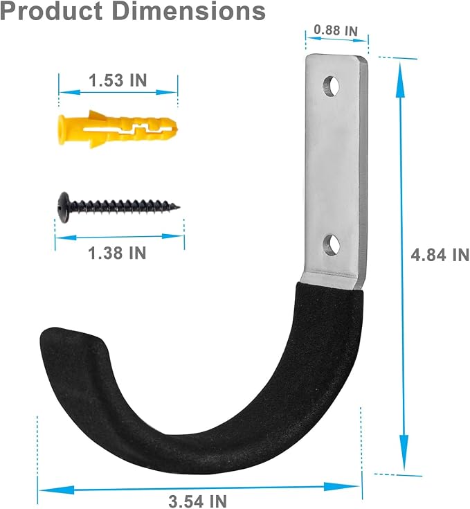 6 Pcs Garage Storage Utility Hook, Upgraded Ladder Hangers, Shed J-Hooks - Image 6