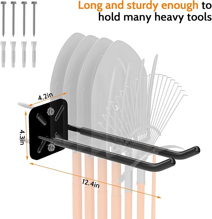 2PCS Racks for chairs, 12.4 inch Garage Hooks, Heavy Duty Hooks, Wall Mount - Image 4