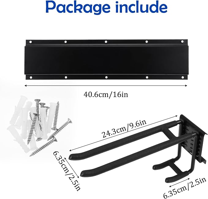Garage Storage Rack Hooks, 32 Inch Heavy Duty Wall Mount Garage Organization - Image 2