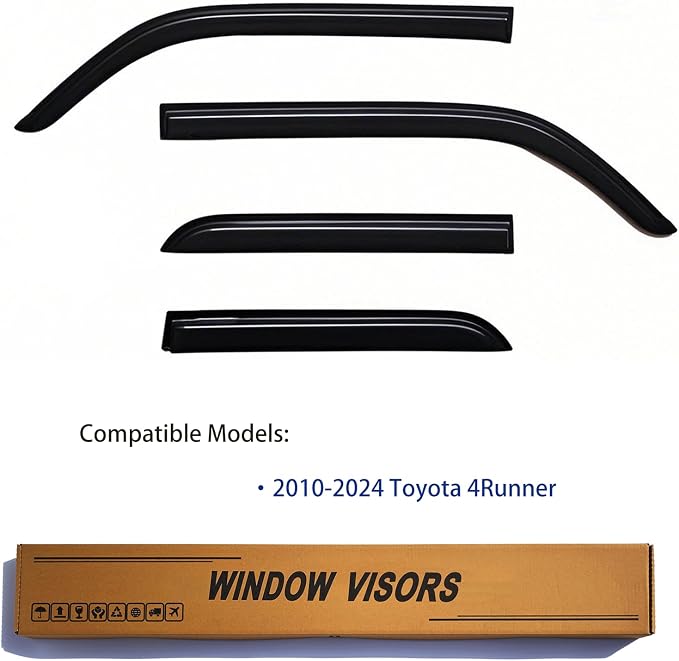 Window Visors Rain Guards fits 2010-2024 4Runner, Out-Channel Window Wind - Image 2