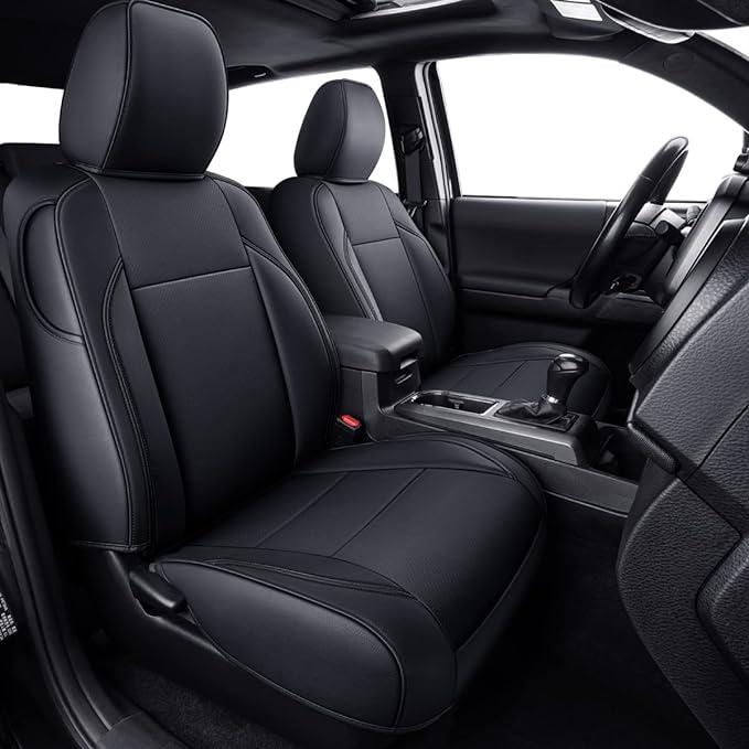 LUCKYMAN CLUB 2 Front Tacoma Seat Covers Custom Fit 2016-2023 Tacoma Crew Cab by LUCKYMANCLUB