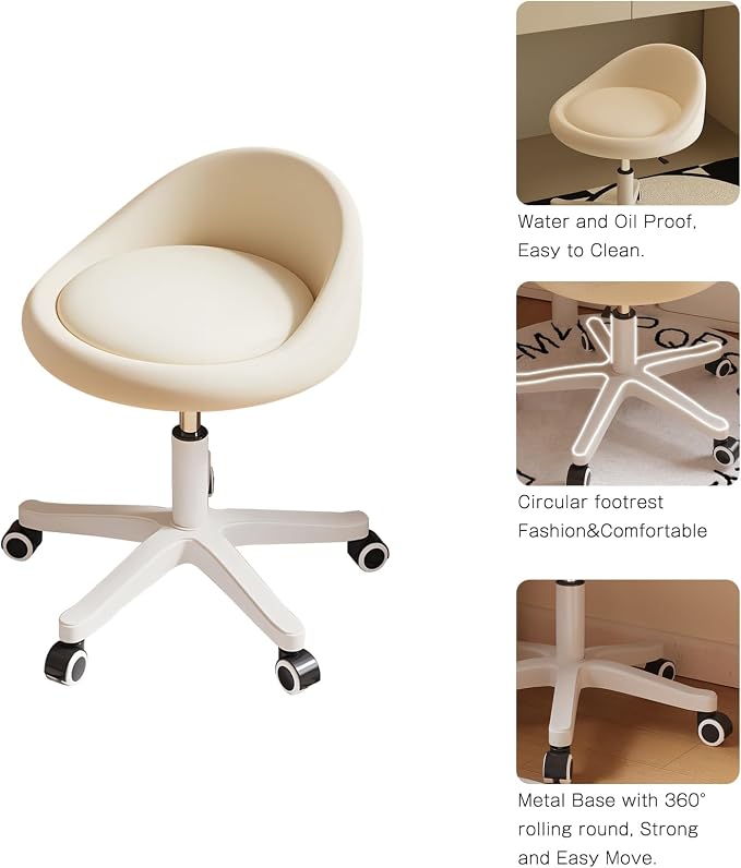 Rolling Stool Set of 6 Rolling Hydraulic Salon Stool - Image 4