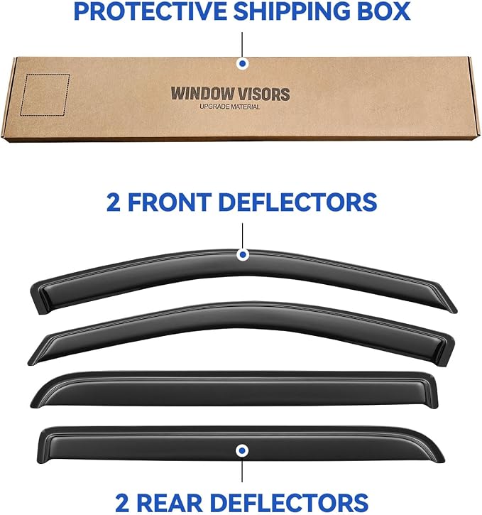 Window Visors Rain Guards for 2004 2005 2006 2007 2008 Ford F150 SuperCrew - Image 6