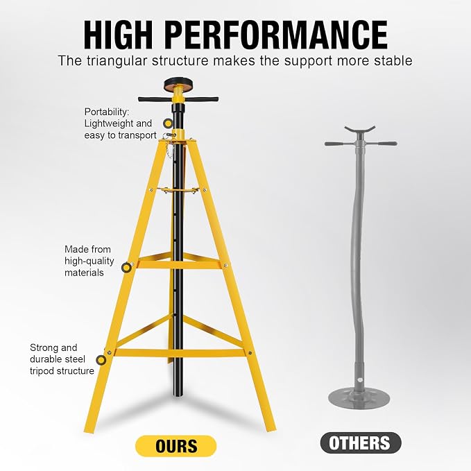 YELLOW JACKET Underhoist Support Stand 2 Ton Capacity, Lifting from 53" to 84" - Image 4