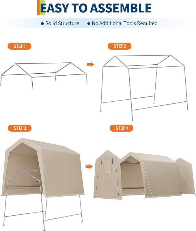 6x6 Ft Carport Heavy Duty Tent - Image 3