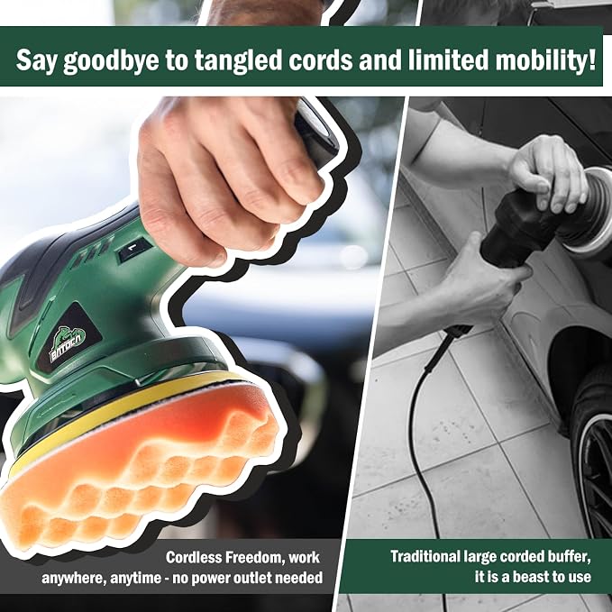BATOCA - Cordless Car Buffer Polisher - 2pcs 2.0Ah 12V Lithium-ion Rechargeable - Image 7