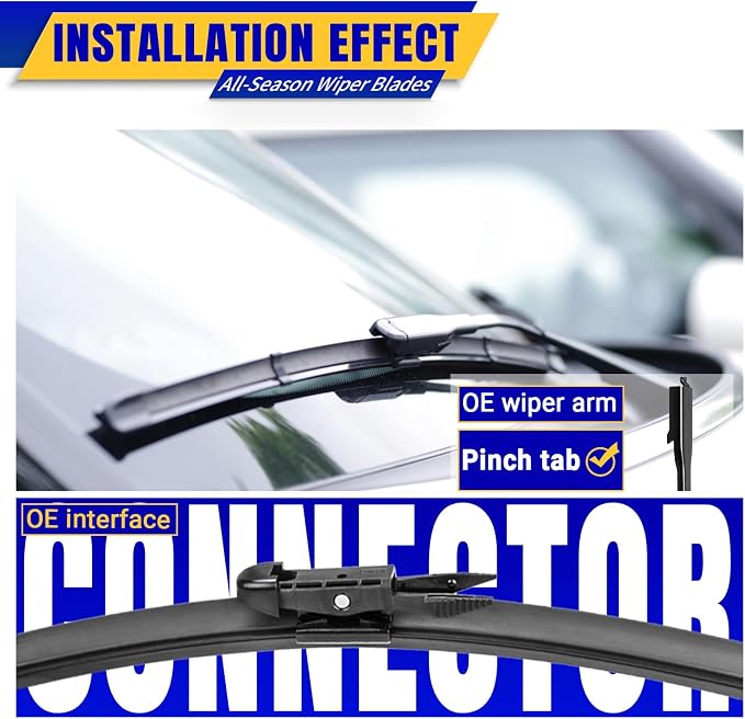 3 wipers Replacement for 2008-2012 Ford Escape, Windshield Wiper Blades - Image 3