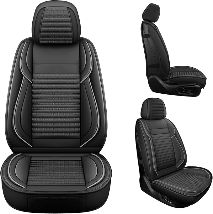 LINGVIDO Car Seat Covers, Breathable and Waterproof Faux Leather Automotive - Image 2