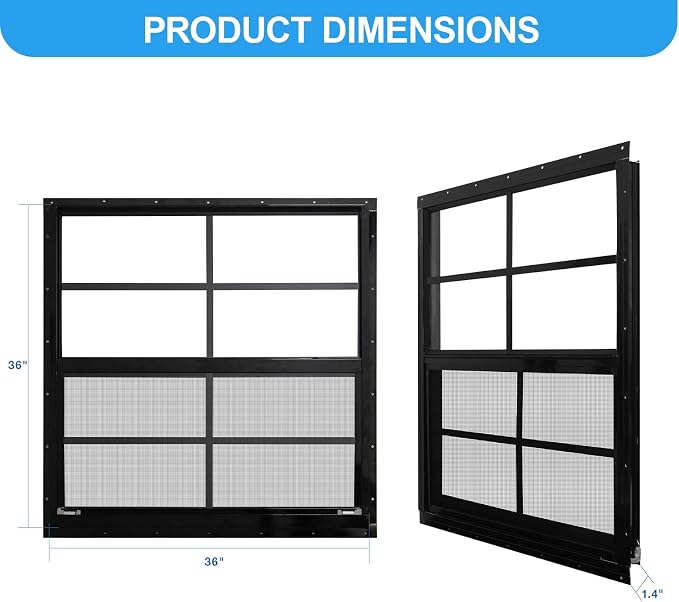NeatiEase Upgraded Shed Windows 2 Pack, Chicken Coop - Image 4