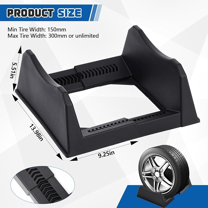 2 Pcs Car Tire Display Stand Wheel Display Rack Adjustable Width Rim Storage - Image 3