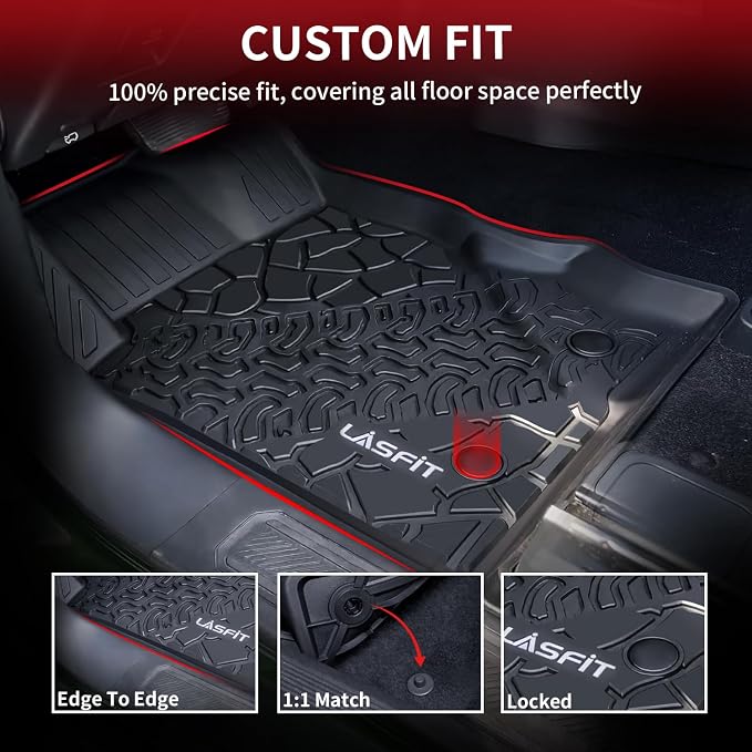 LASFIT Floor Mats for Ford Bronco 4-Door 2025 2024 2023 2022 2021 TPE All - Image 3